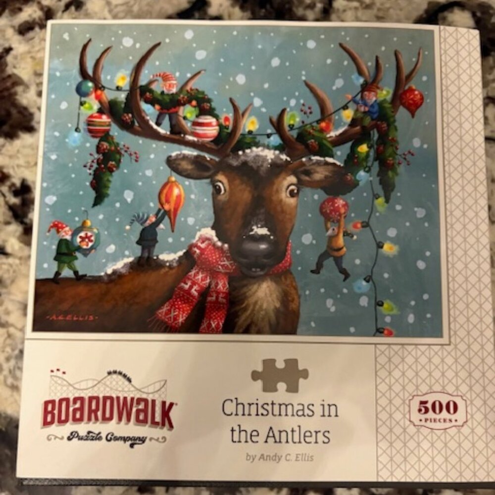 SOLD Board Walk Puzzle Company - Christmas in the Antlers - 500 pieces - Picture 1 of 6